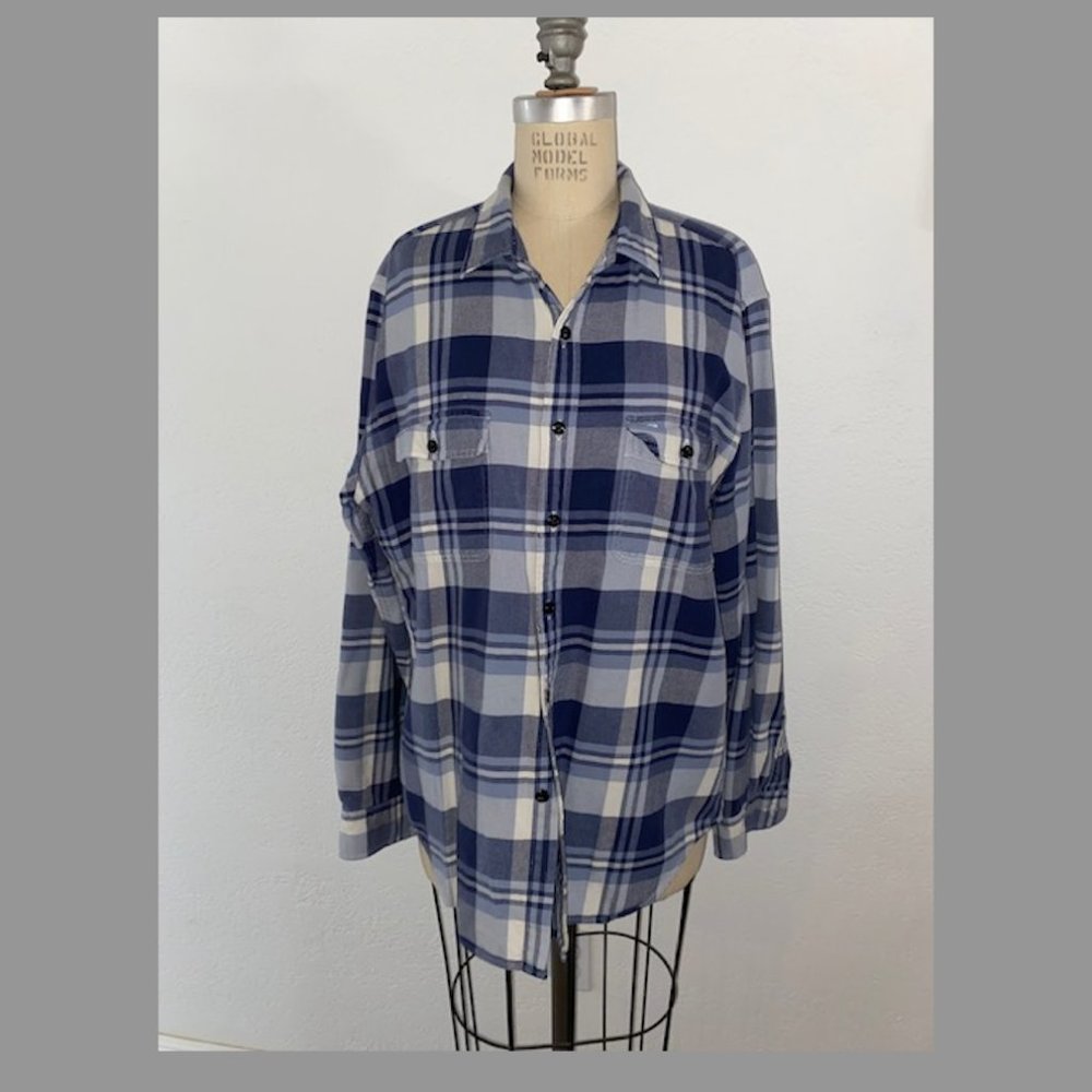 Mens JCrew Plaid Flannel Shirt Size L